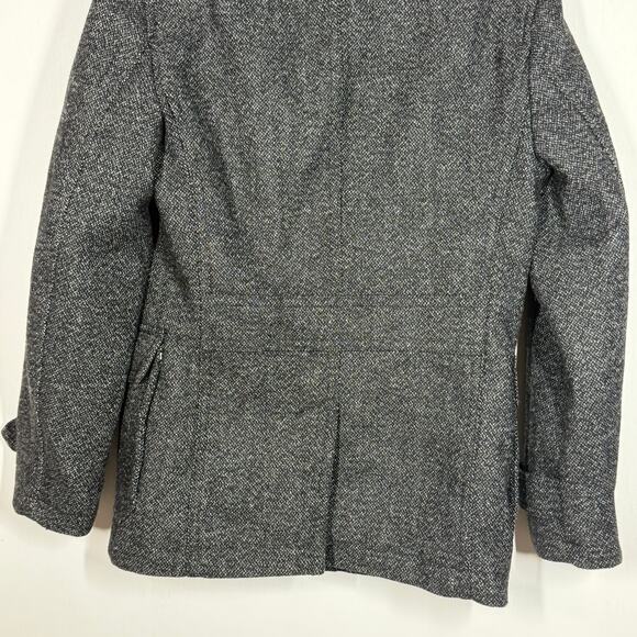 Express Pea Coat Size Small Gray Wool Blend Water Resistant Double Breasted - Picture 6 of 8